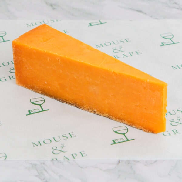 A hard dark orange cheese