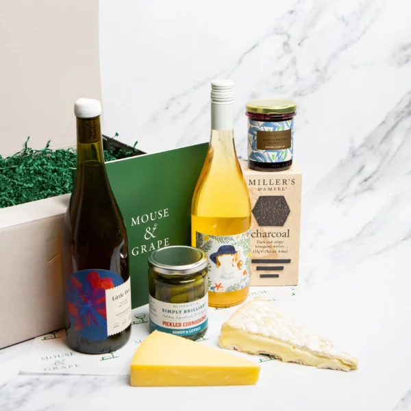 natural wine and cheese hamper