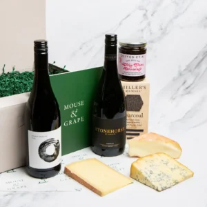 new world red wine and cheese hamper